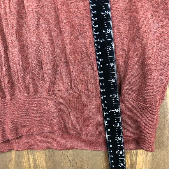 Banana Republic Mens Sweater Burnt Orange Brown V Neck Silk Cashmere Blend XL - Picture 7 of 13
